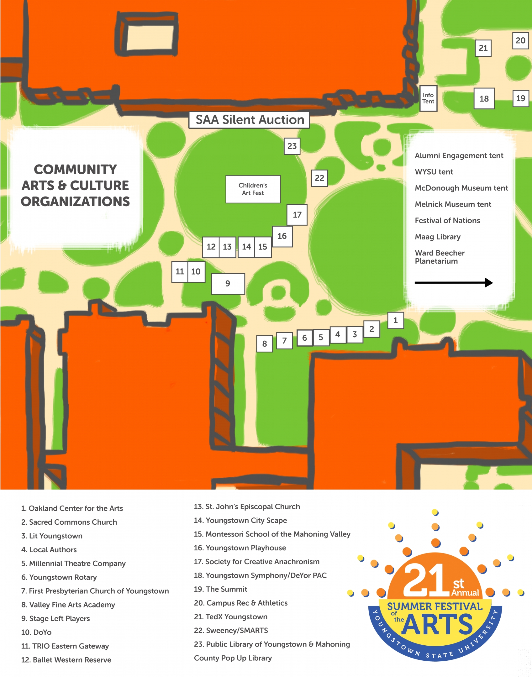 Summer Festival of the Arts Maps YSU